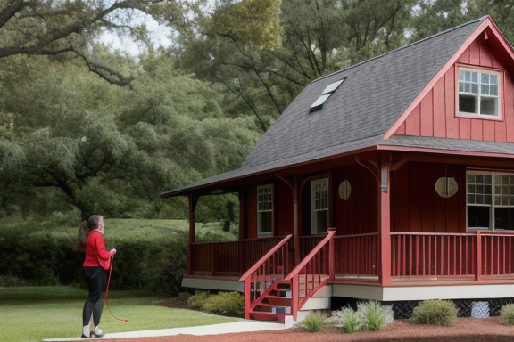 Raabe marking her house with a scarlet cord