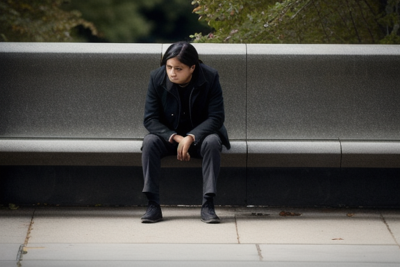 Person sitting alone on a bench