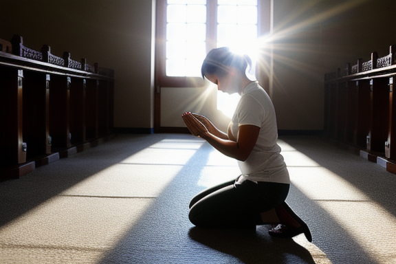 Person praying to Nossa Senhora do Desterro