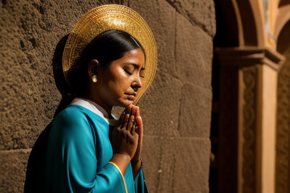 Person praying to Santo Expedito