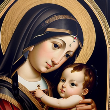 A beautiful painting of Our Lady Untier of Knots