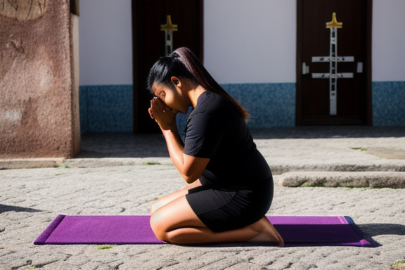 Person praying to Nossa Senhora Desatadora dos Nós